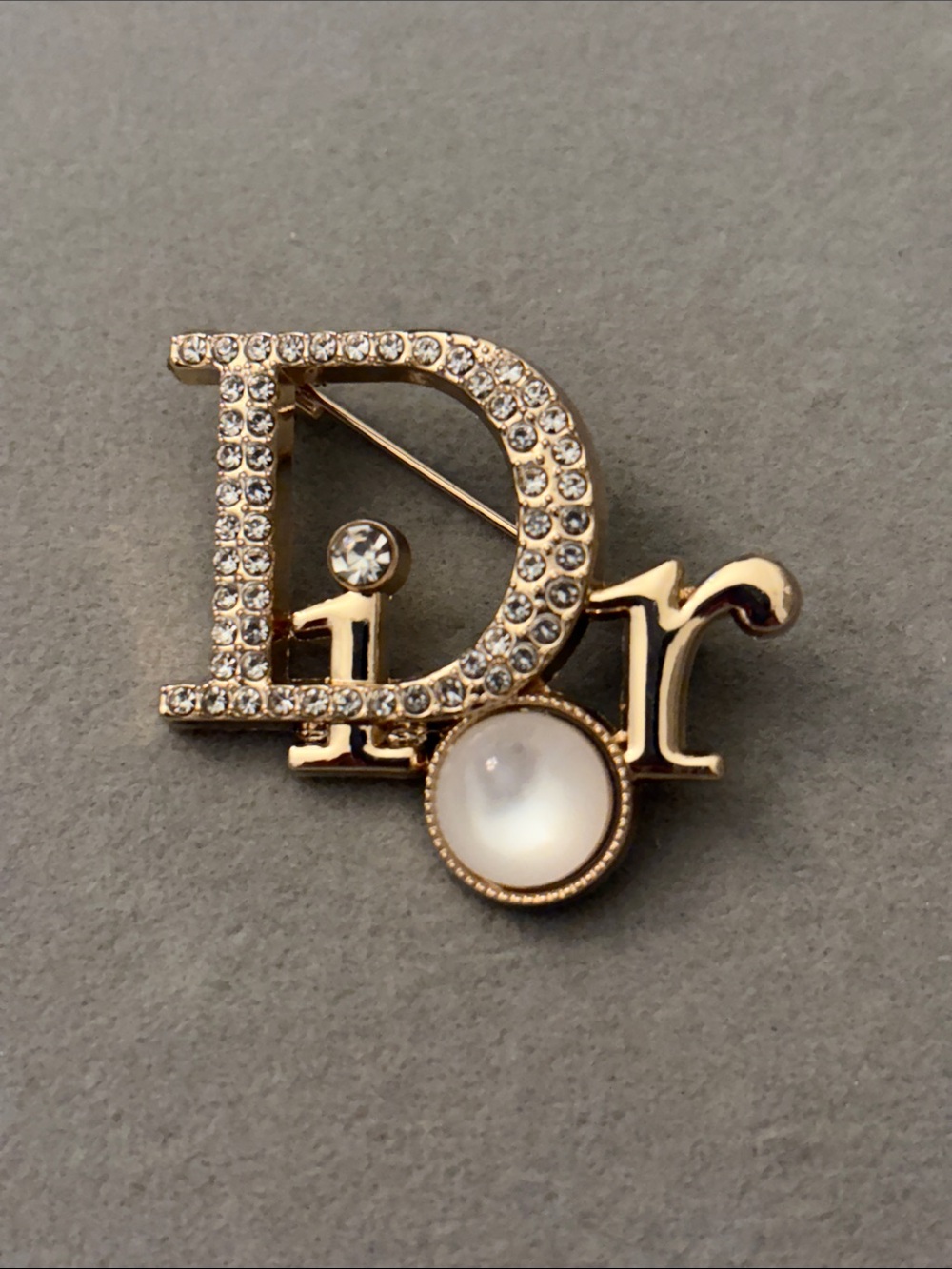 Gold-Tone Pearl Accent Brooch